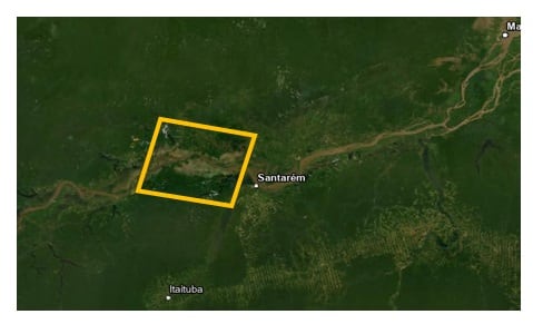 Amazon floodplain covered by Landsat scenes