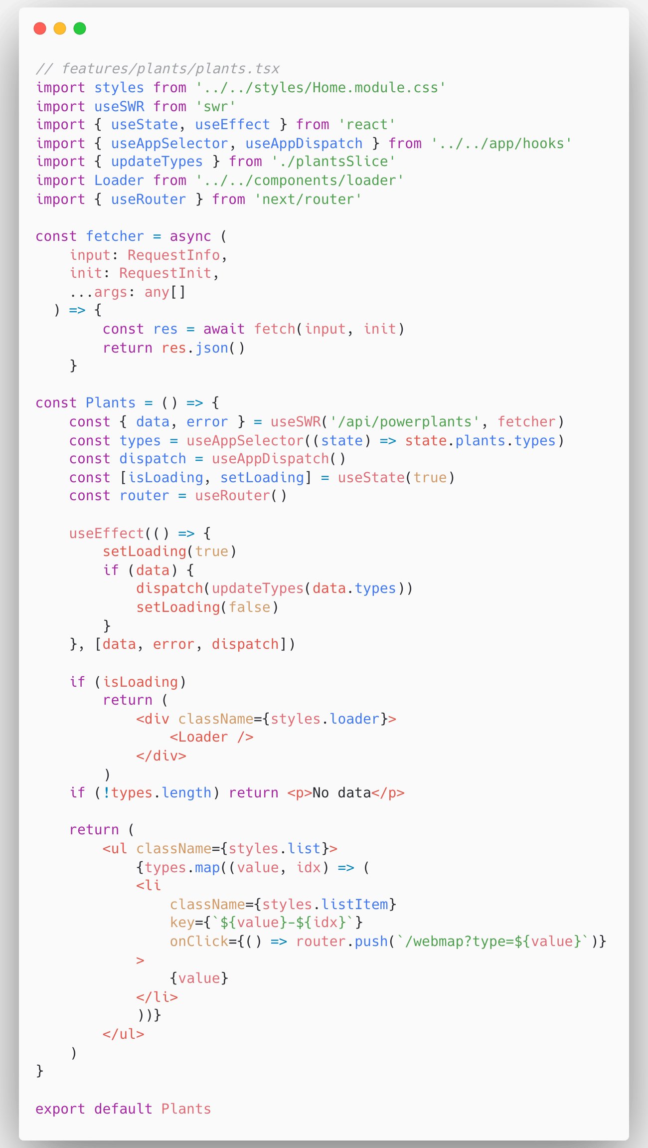 Plants Component