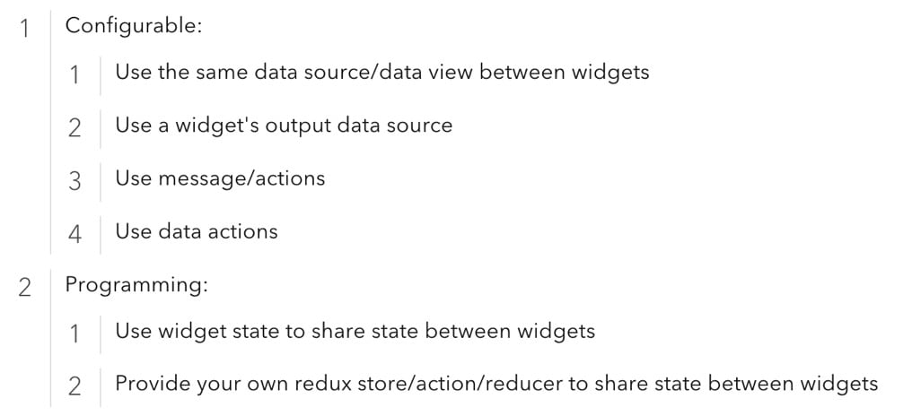 Configure widget communication