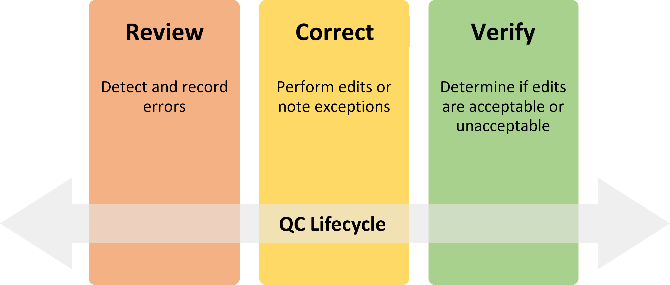 Data Reviewer three-phase error life cycle (Review, Correct, Verify)
