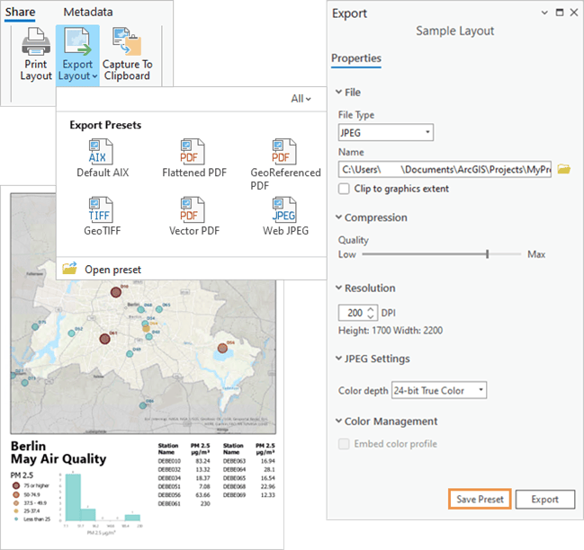 Export presents in ArcGIS Pro Export presents in ArcGIS Pro