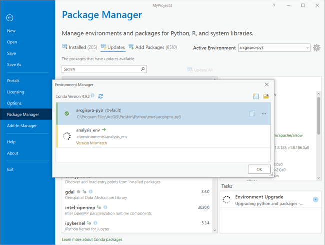 ArcGIS Pro package manager ArcGIS Pro package manager
