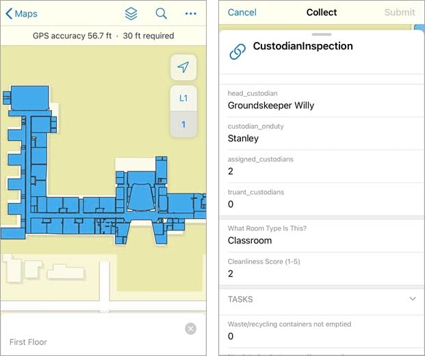 Classroom map and inspection form