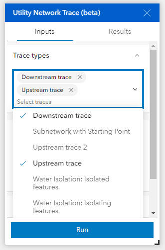 Trace types define the parameters for the trace