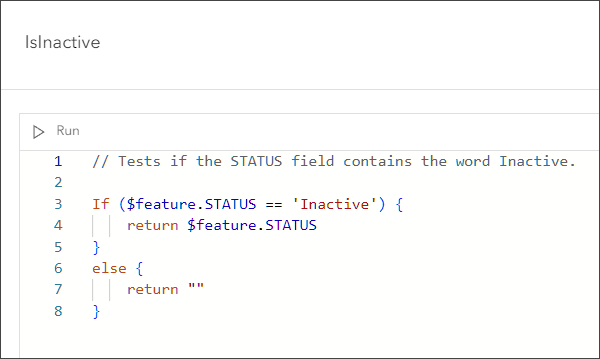 IsInactive Arcade expression