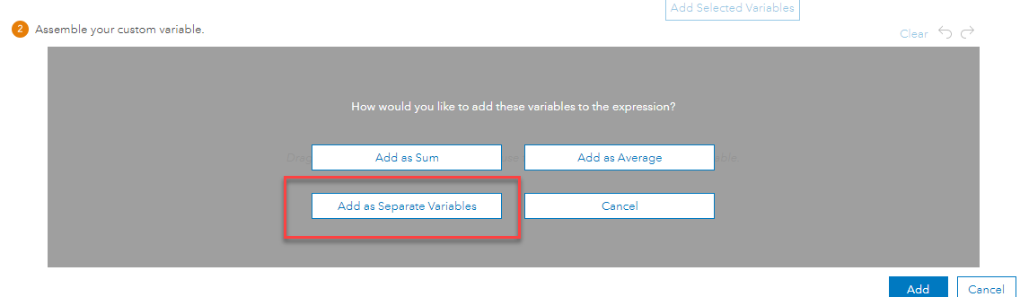 Click Add as Separate Variables
