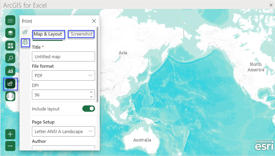 Print map in Excel