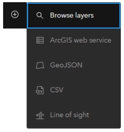 Open add data panel to import GeoJSON and CSV layers Open add data panel to import GeoJSON and CSV layers