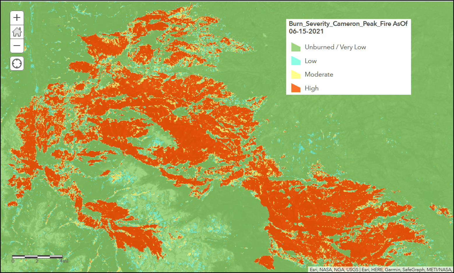 Cameron Fire burn severity