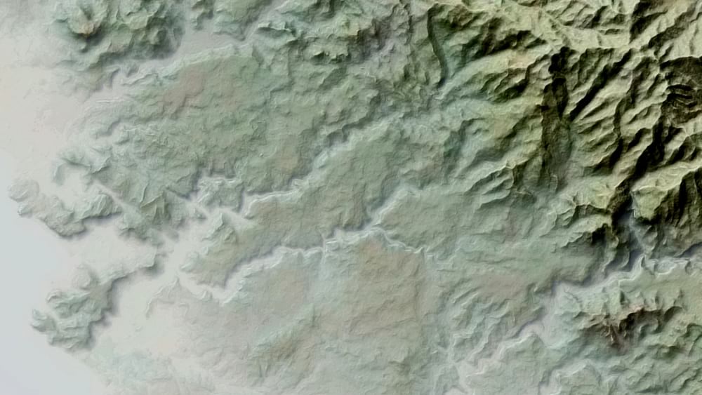 Area detail of Costa Rica hillshade.