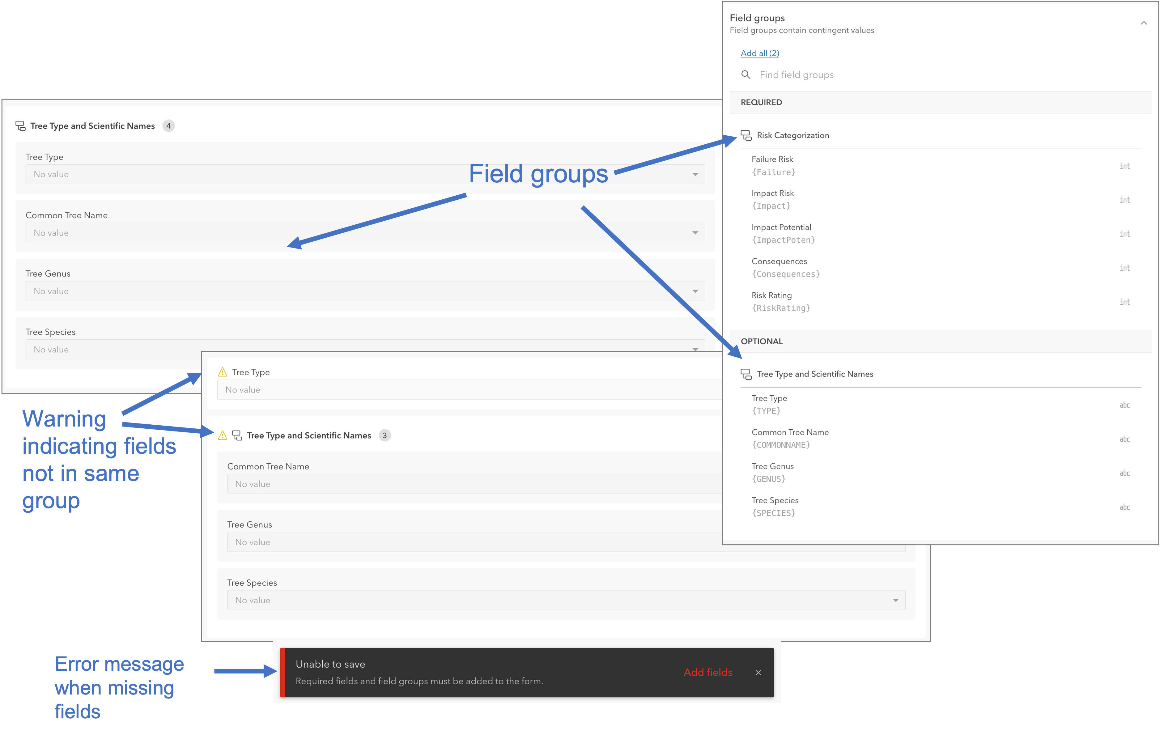 Use the form designer to organize and manage field groups on your forms. Use the form designer to organize and manage field groups on your forms.