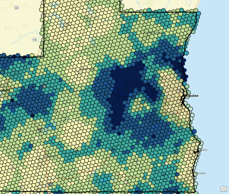 Grids showing travel indexes