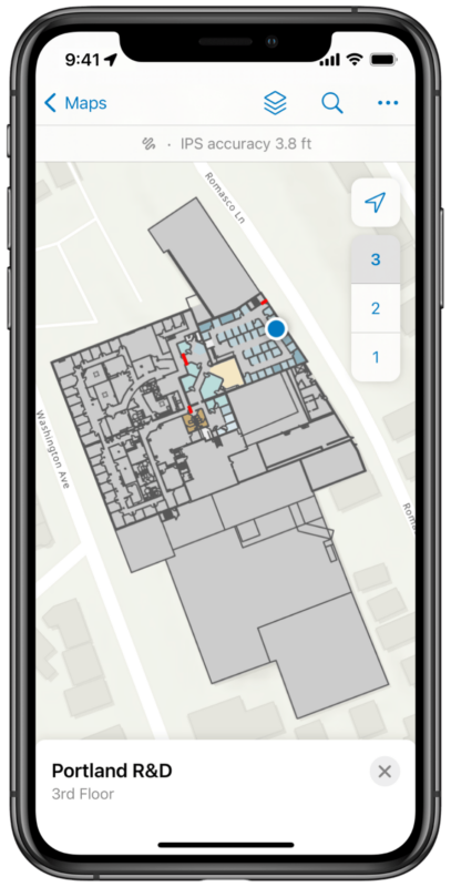 Powered by ArcGIS IPS, Field Maps can locate you when inside or outside.