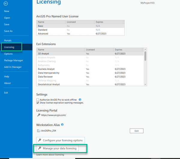 Manage Licensing from Settings