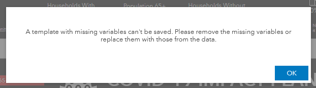 Sometimes missing variables can be on other pages or in other interactive experiences. Sometimes missing variables can be on other pages or in other interactive experiences.