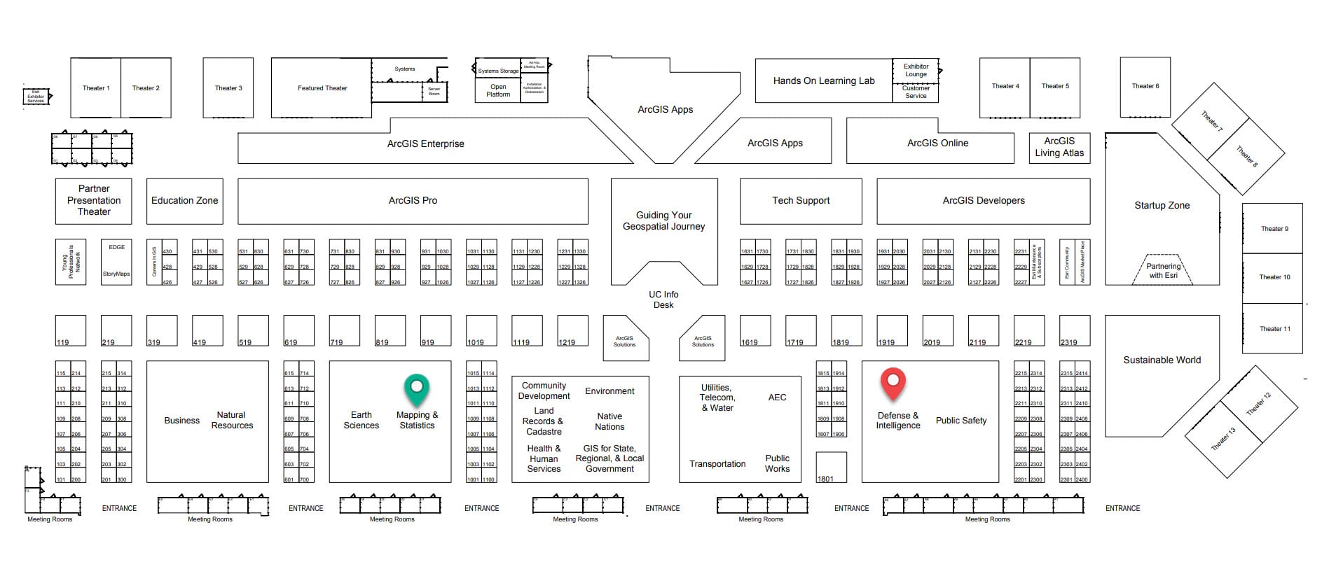 Map of Esri Showcase Map of Esri Showcase