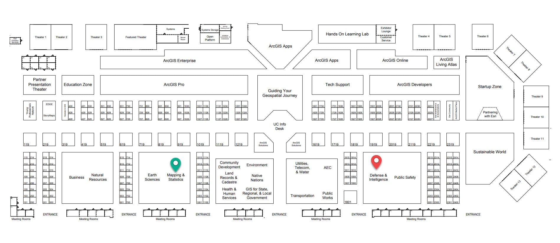 Map of Esri Showcase