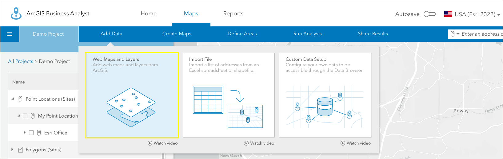 Add web maps and layers