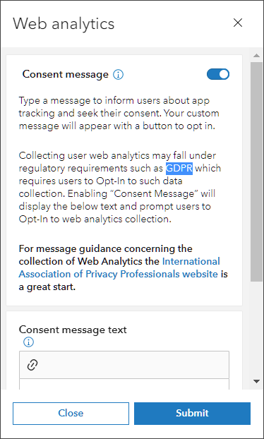 Consent message Consent message