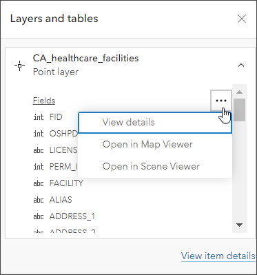 Feature layer preview Feature layer preview