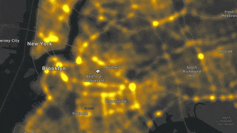 By default, heat maps will disappear as you zoom in, which may cause the user to question where the data went.