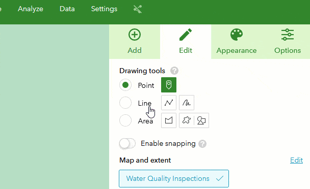 Map snapping in the web app Map snapping in the web app