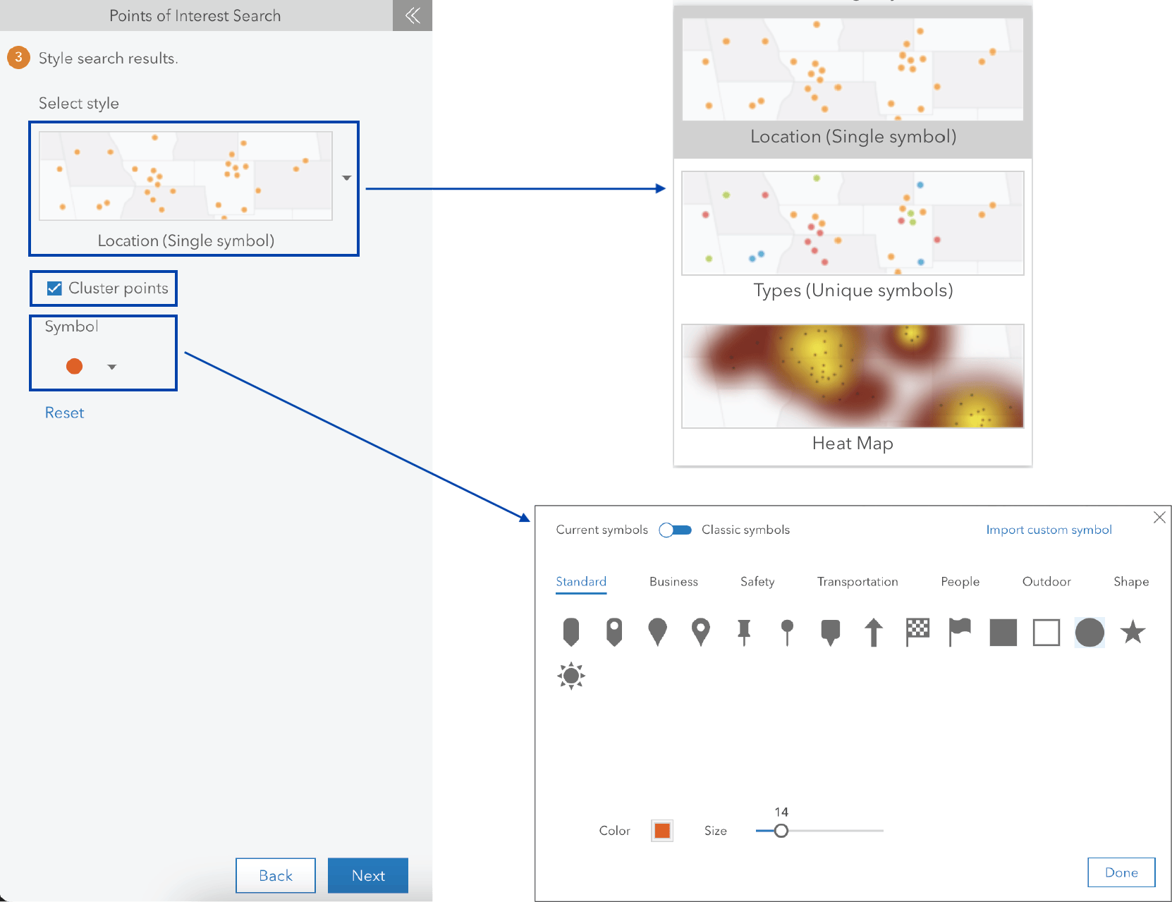 POI - maps options