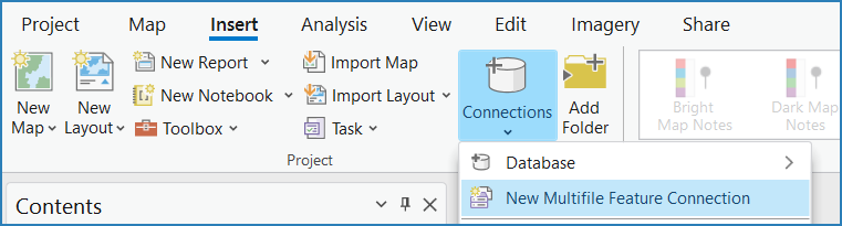 Insert tab in ArcGIS Pro Insert tab in ArcGIS Pro