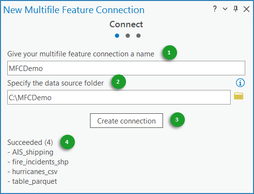 New Multifile Feature Connection pane