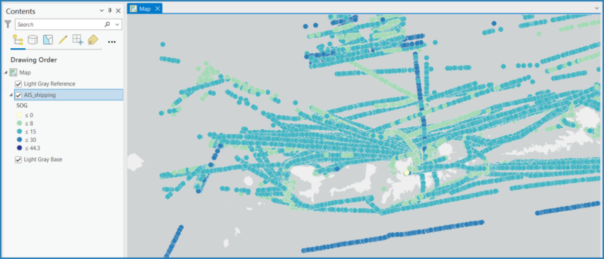 Map view of the AIS_shipping dataset
