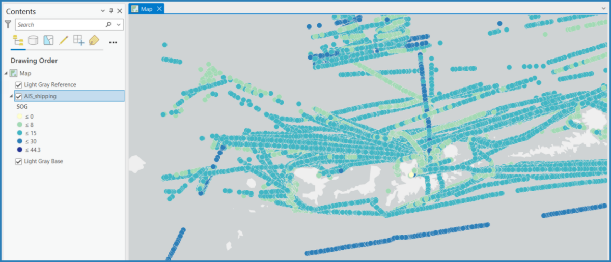 Map view of the AIS_shipping dataset Map view of the AIS_shipping dataset