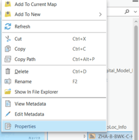BIM File Workspace Properties menu