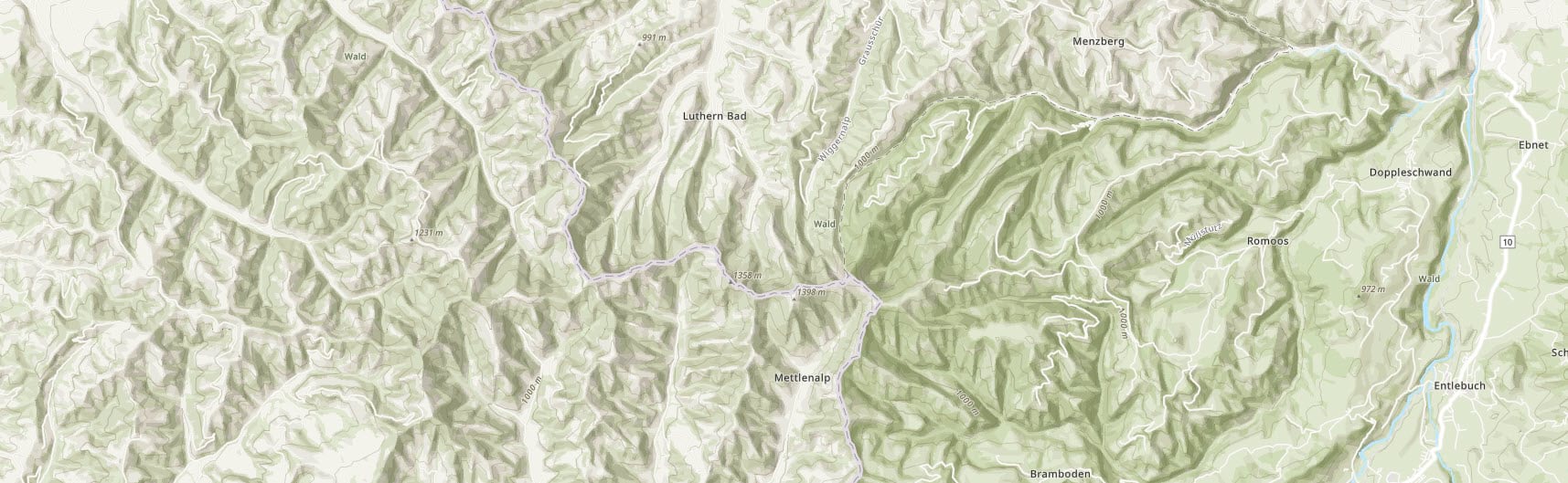 Topo with contours and hillshade Topo with contours and hillshade