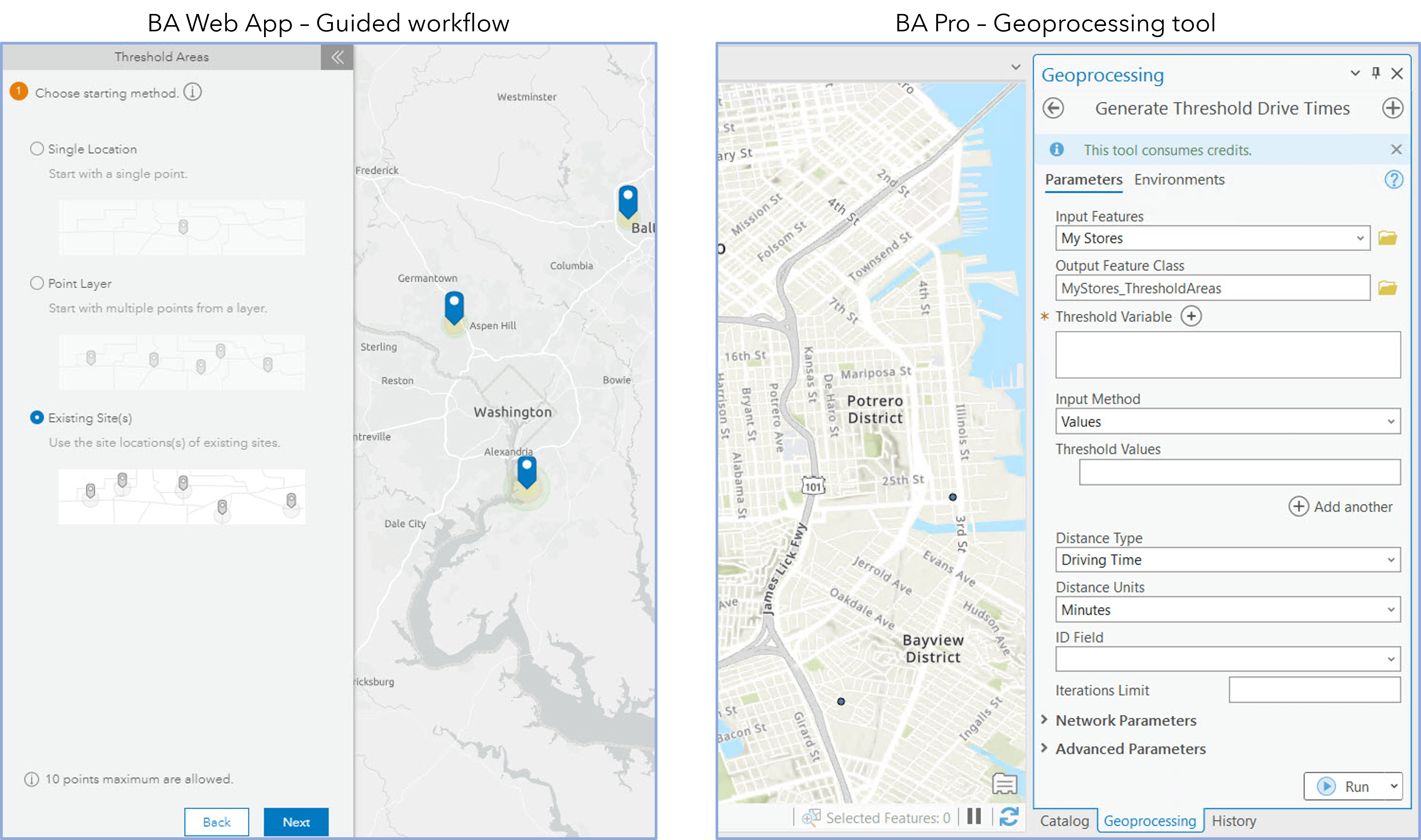 Workflow style for threshold areas - BA Web vs BA Pro Workflow style for threshold areas - BA Web vs BA Pro
