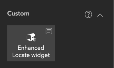 Custom widget in the widget pane Custom widget in the widget pane