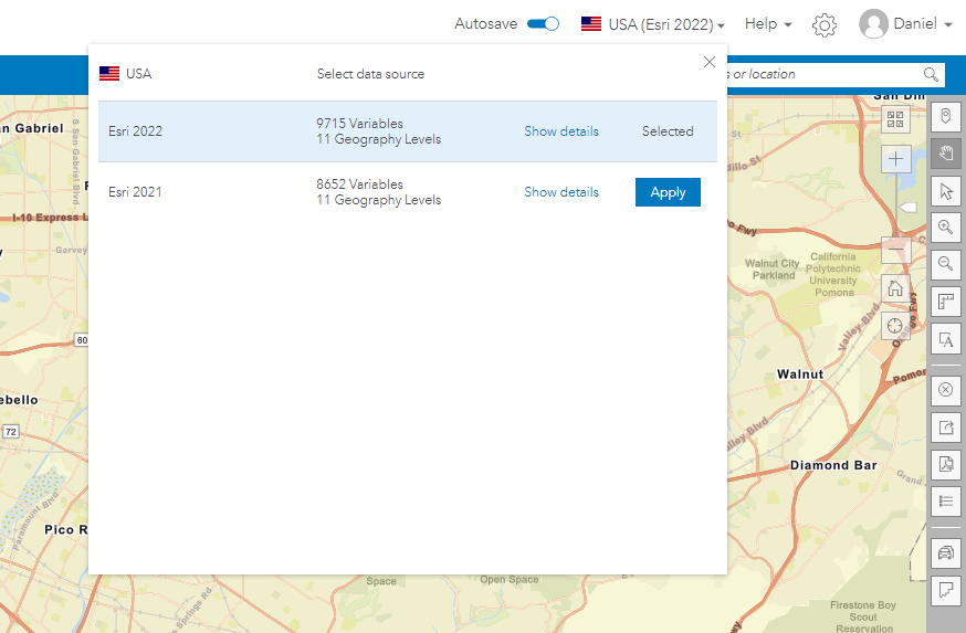 The 2021 and 2022 are both available in ArcGIS Online.