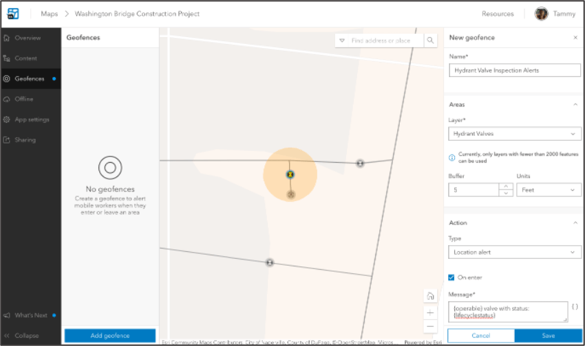 Geofencing now supports buffered lines and points