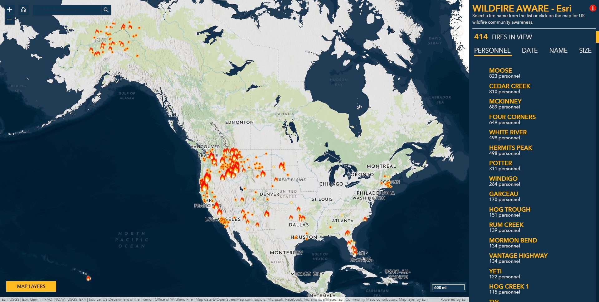 Graphic of Wildfire Aware application home page