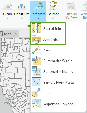 Tools Integrate menu Tools Integrate menu
