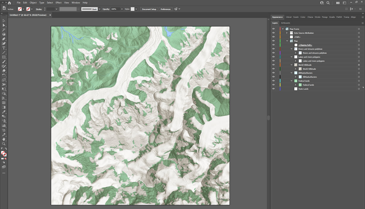 C) Adobe Illustrator. The multiply blend mode is preserved in the map after opening in Adobe Illustrator.