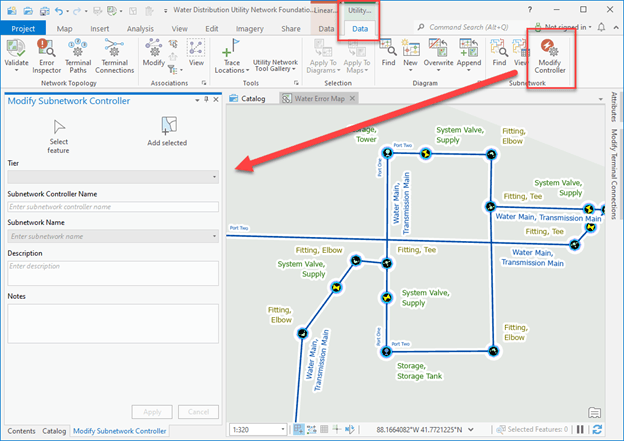 Modify Subnetwork Controller Pane