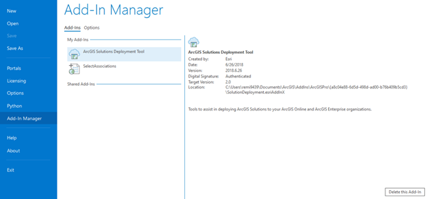 Figure 3 Add In Manager