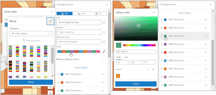 Change chart field colors