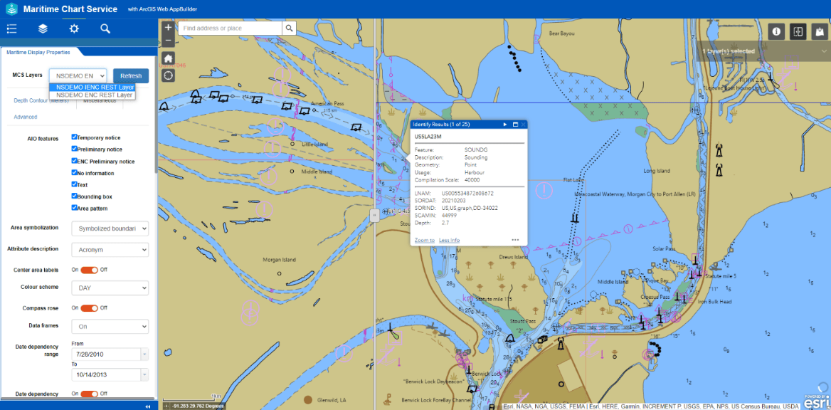 MCS WebApp Builder sample widget map and properties panel