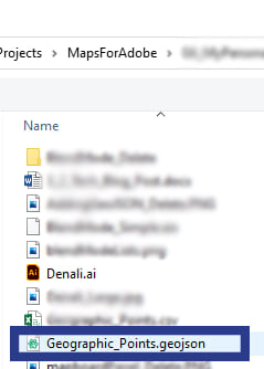Selecting the GeoJSON local file to add to Denali map
