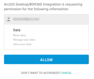 Authorize ArcGIS - BIM 360