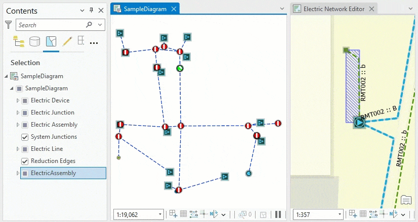 Sample diagram inconsistent with the network editing space