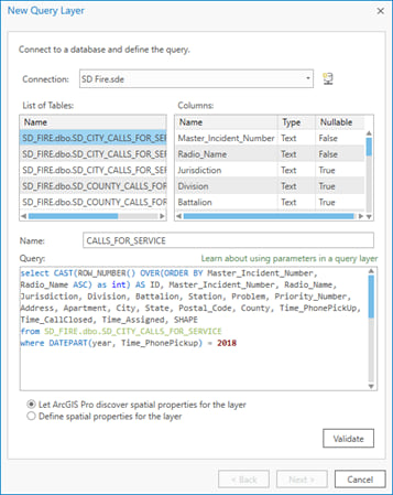 Create query layer using row number function