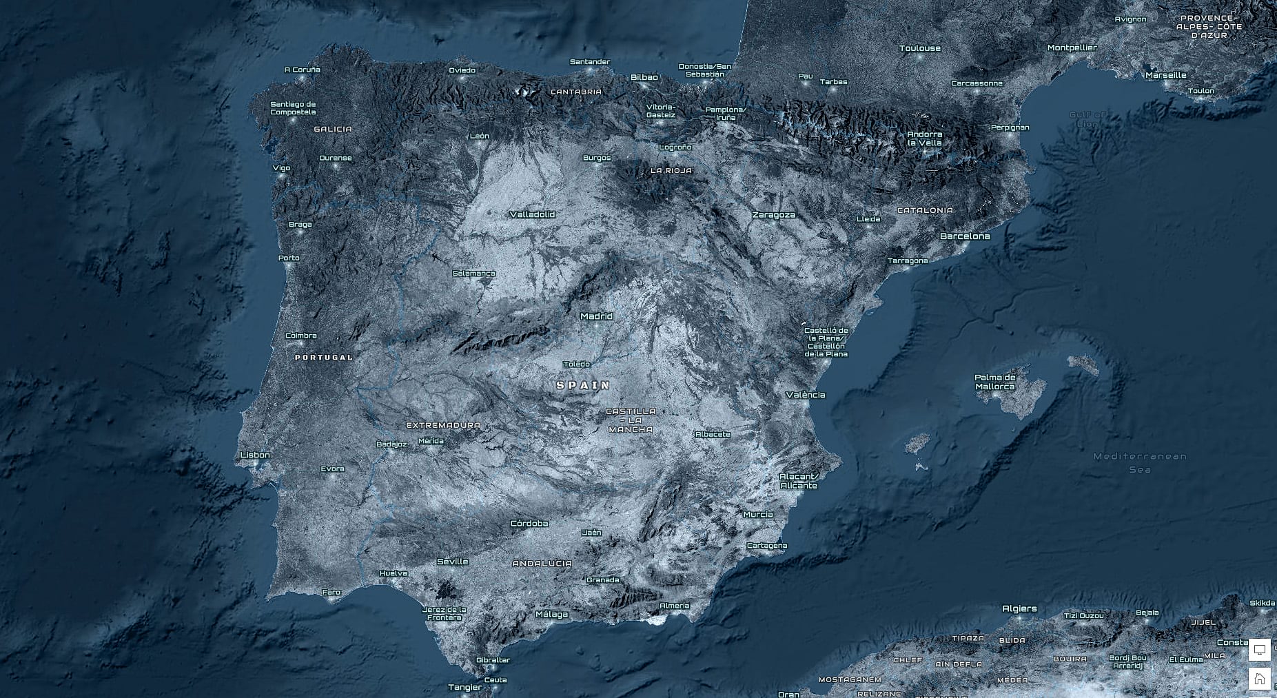 Spain, using theNova basemap combined with Firefly imagery Spain, using theNova basemap combined with Firefly imagery