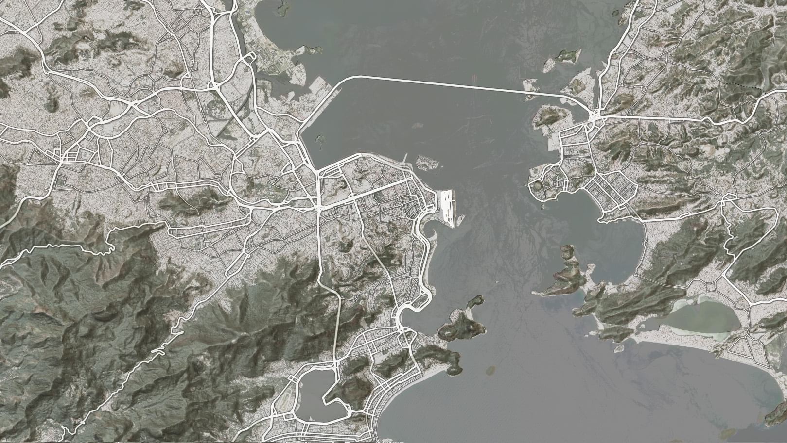 RIo Combined imagery/hillshade, with the Human Geography Detail layer